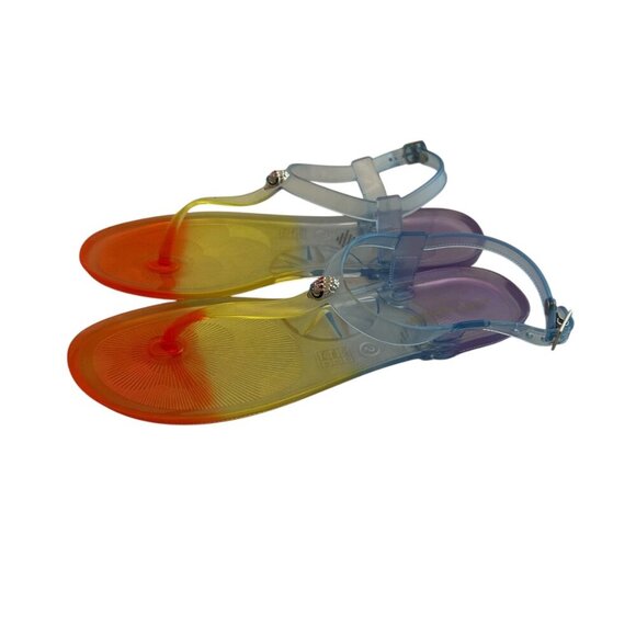 Kurt Geiger Mini Maddison Rainbow Jelly Sandals Ankle Strap Size 5 Big Kids NWOT - Picture 2 of 10